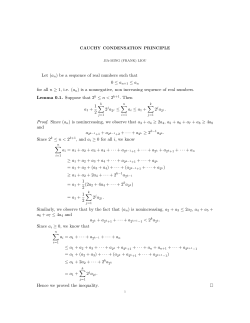 Let (an) be a sequence of real numbers such that 0 &le; a n+1 &le; an