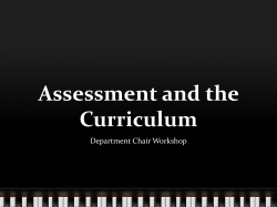 Assessment and the Curriculum