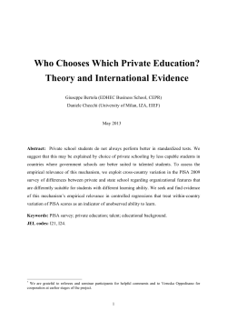 Who Chooses Which Private Education? Theory
