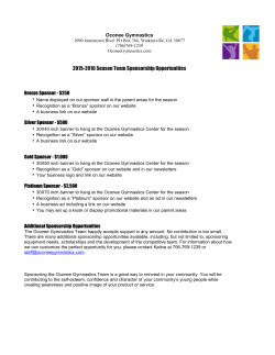 2015-2016 Season Team Sponsorship Opportunities