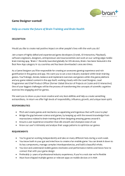 Game Designer wanted! Help us create the future of Brain