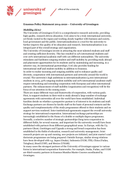 office of the university Erasmus Policy Statement 2014