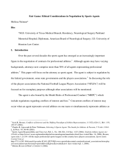 Fair Game: Ethical Considerations in Negotiation by Sports Agents