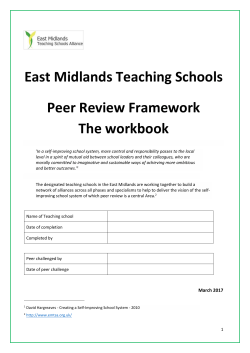 Peer Review Framework - East Midlands Teaching Schools Alliance