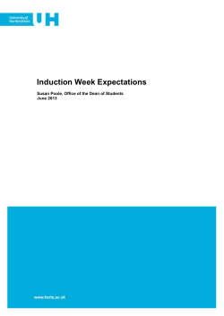 Induction week Expectations: report