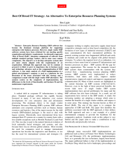 Best Of Breed IT Strategy - University of Salford Institutional Repository