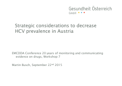 Strategic considerations to decrease HCV prevalence in
