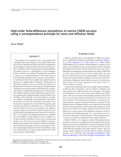 High-order finite-difference simulations of marine CSEM surveys