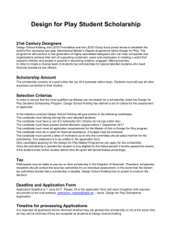 Design for Play Student Scholarship