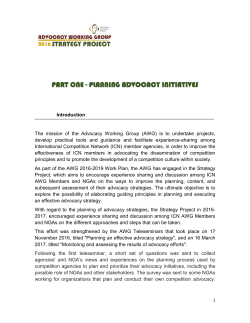 Planning Advocacy Initiatives