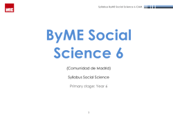ByME Social Science 6 (Comunidad de Madrid) Syllabus Social
