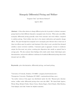 Monopoly Differential Pricing and Welfare*