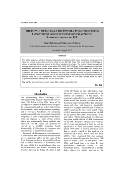 The impact of Socially Responsible Investment Index constituent
