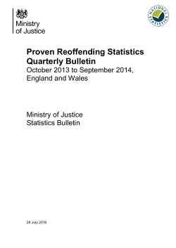 Proven Re-offending Statistics Quarterly Bulletin - April