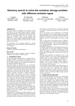 Harmony search to solve the container storage problem with