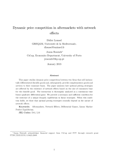 Dynamic price competition in aftermarkets with