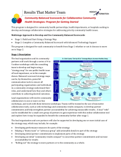 Community Balanced Scorecards for Public Health