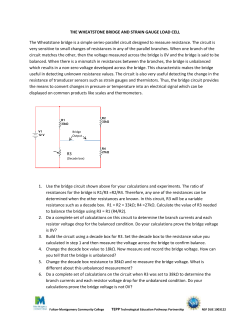 THE WHEATSTONE BRIDGE AND STRAIN GAUGE LOAD CELL