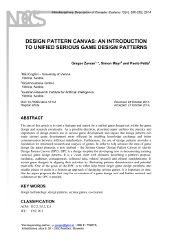 design pattern canvas: an introduction to unified serious game