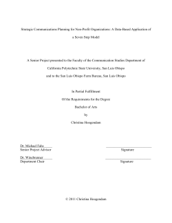 Strategic Communications Planning for Non