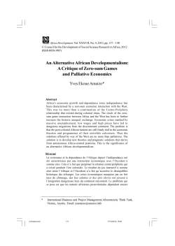 An Alternative African Developmentalism: A Critique of Zero