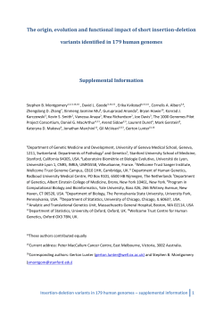 and indel - Wellcome Trust Centre for Human Genetics