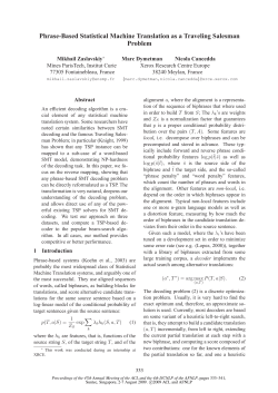 Phrase-Based Statistical Machine Translation as a Traveling