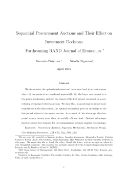 Sequential Procurement Auctions and Their Effect on Investment
