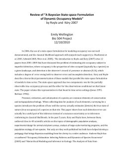 by Royle and K&eacute;ry 2007 - Environmental Statistics Group