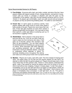 Some Recommended Games for U8 Players: 1) Free Dribble
