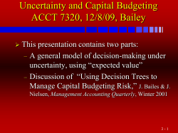 Capital Budgeting Decisions under Uncertainty