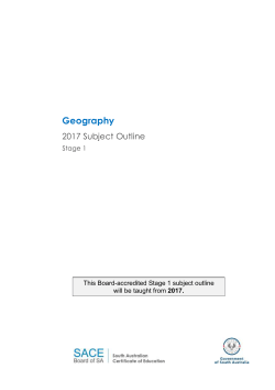 Stage 1 Geography Subject Outline for teaching in 2017
