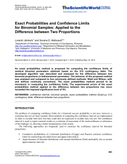Exact Probabilities and Confidence Limits for Binomial