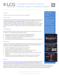 Creating an Interactive Game to Promote Careers in