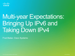 Fred*s (Cisco*s?) Thoughts