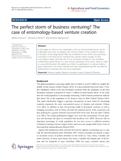 The perfect storm of business venturing? The case