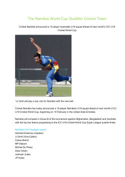 The Namibia World Cup Qualifier Cricket Team Cricket Namibia
