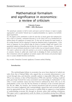 Mathematical formalism and significance in economics
