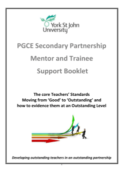 PGCE Secondary Partnership Mentor and Trainee Support Booklet