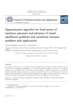 Approximation algorithm for fixed points of nonlinear operators and