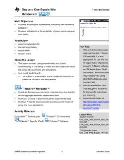Summary of lesson - TI Education