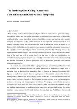 Persistent gender imbalances in academia: Italy in a comparative