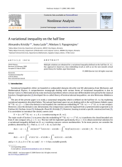 Nonlinear Analysis A variational inequality on the half