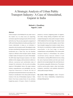 A Strategic Analysis of Urban Public Transport Industry