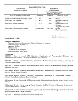 biographical sketch - University of Colorado Denver