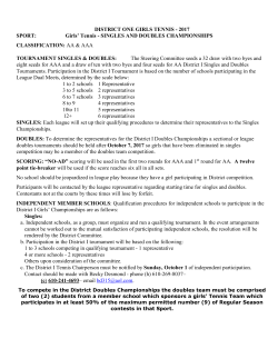 Girls` Tennis - SINGLES AND DOUBLES