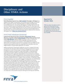 Disciplinary and Other FINRA Actions / October 2016