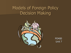 Decision Making and Foreign Policy