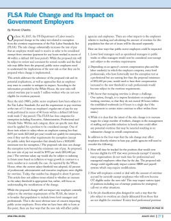 FLSA Rule Change and Its Impact on Government Employers