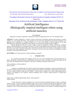 Artificial Intelligence (Biologically inspired intelligent robots using